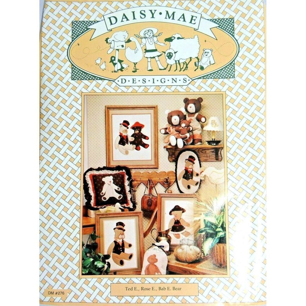 Daisy-Mae Designs Bear Pattern Book Sewing Craft Quilt Frame Vintage 1984 Gift